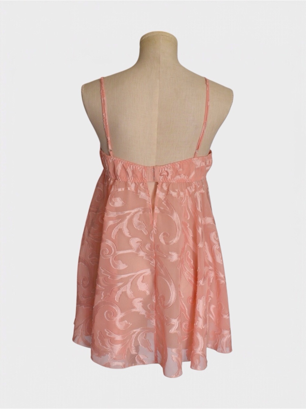 Victorias Secret Vintage 90s Burnout Sheer Mesh Babydoll Chemise Nightgown - Picture 3 of 5